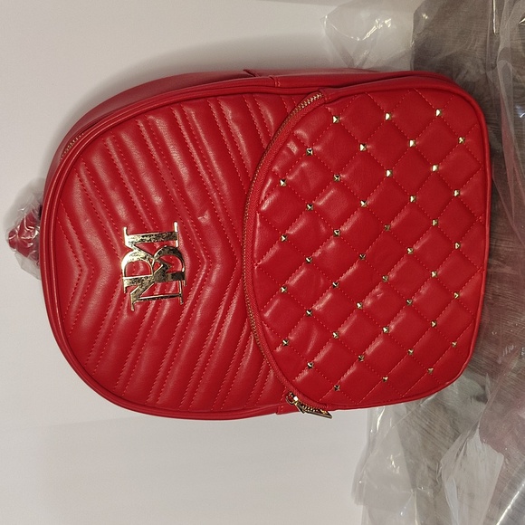BADGLEY MISCHKA Red And Gold Pocket Studded Backpack main image 9